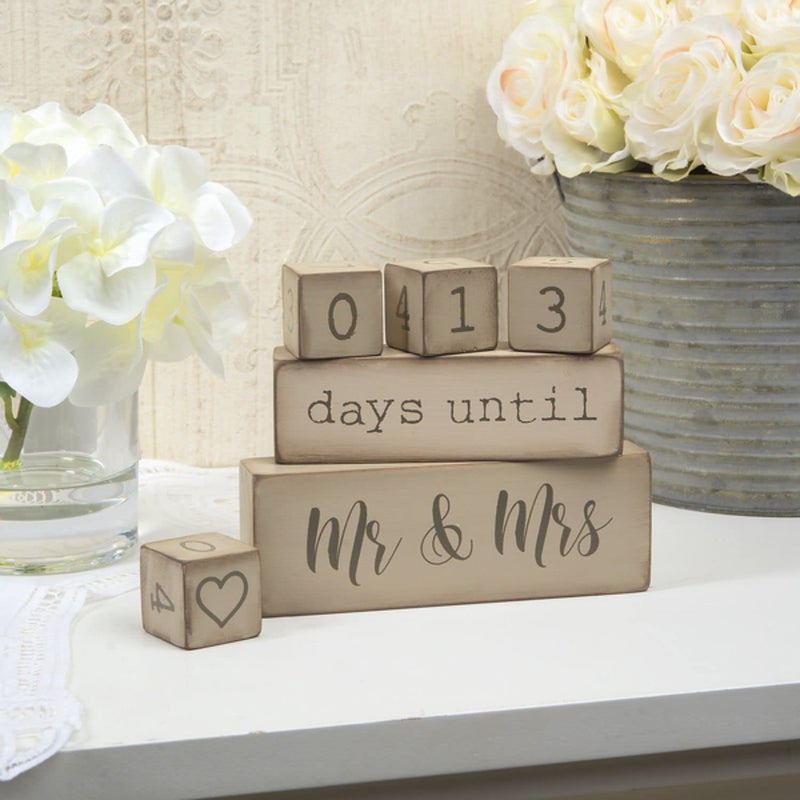 Ganz 6 Piece Wooden Block Wedding Day Countdown Calendar - Image 3